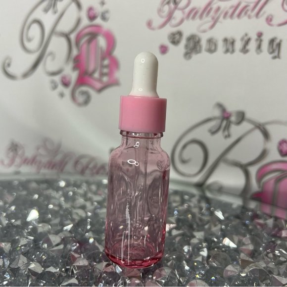 20ml pink dropper glass bottle travel skincare hair care storage makeup liquid - Picture 8 of 9